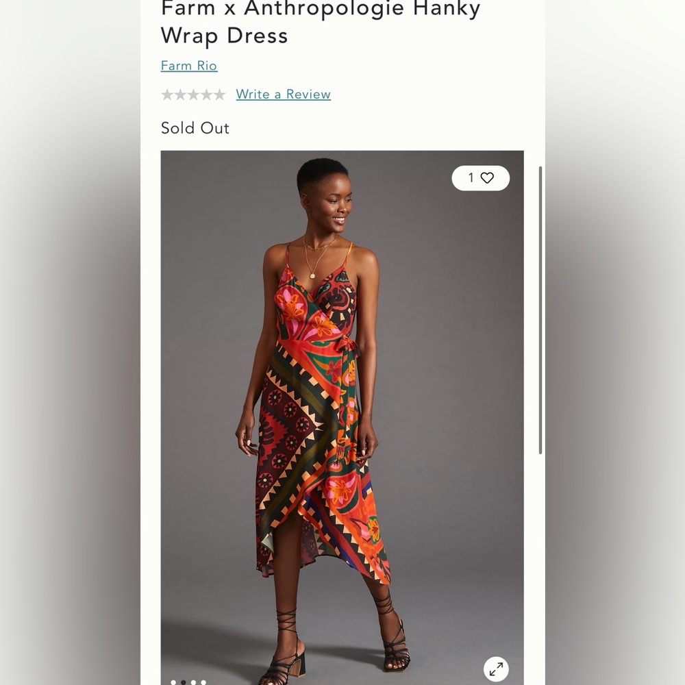 NEW Farm Rio x Anthropologie Hanky Wrap Dress XS Ret: $230